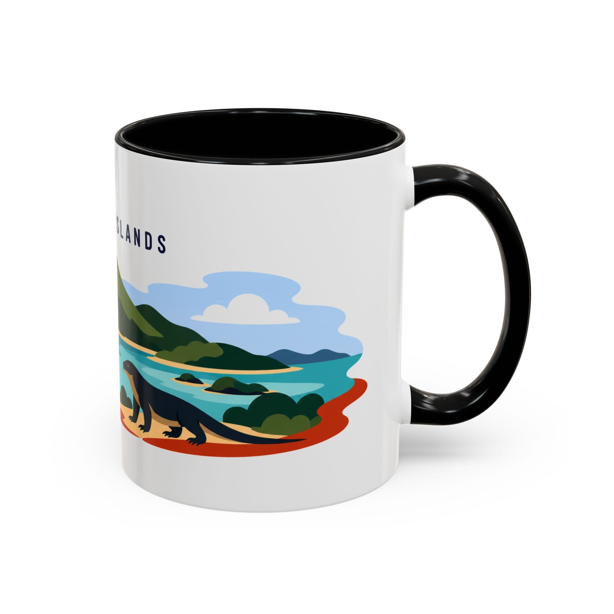 Komodo Islands Coffee Mug | Travel Destination Souvenir Gift | Accent Color Ceramic 11oz 15oz