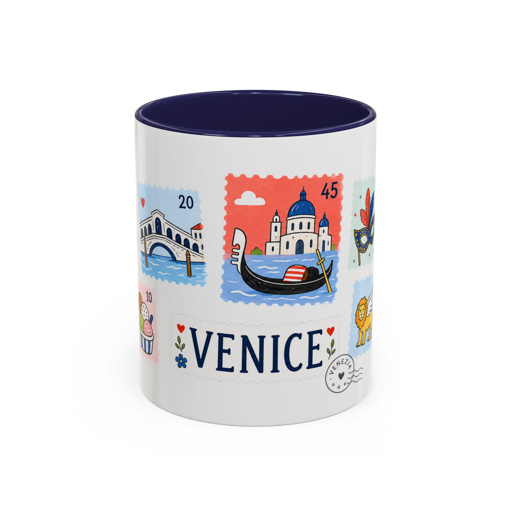 Venice Coffee Mug | Postage Stamp Collage Mug | Travel Souvenir Accent Cup 11oz 15oz