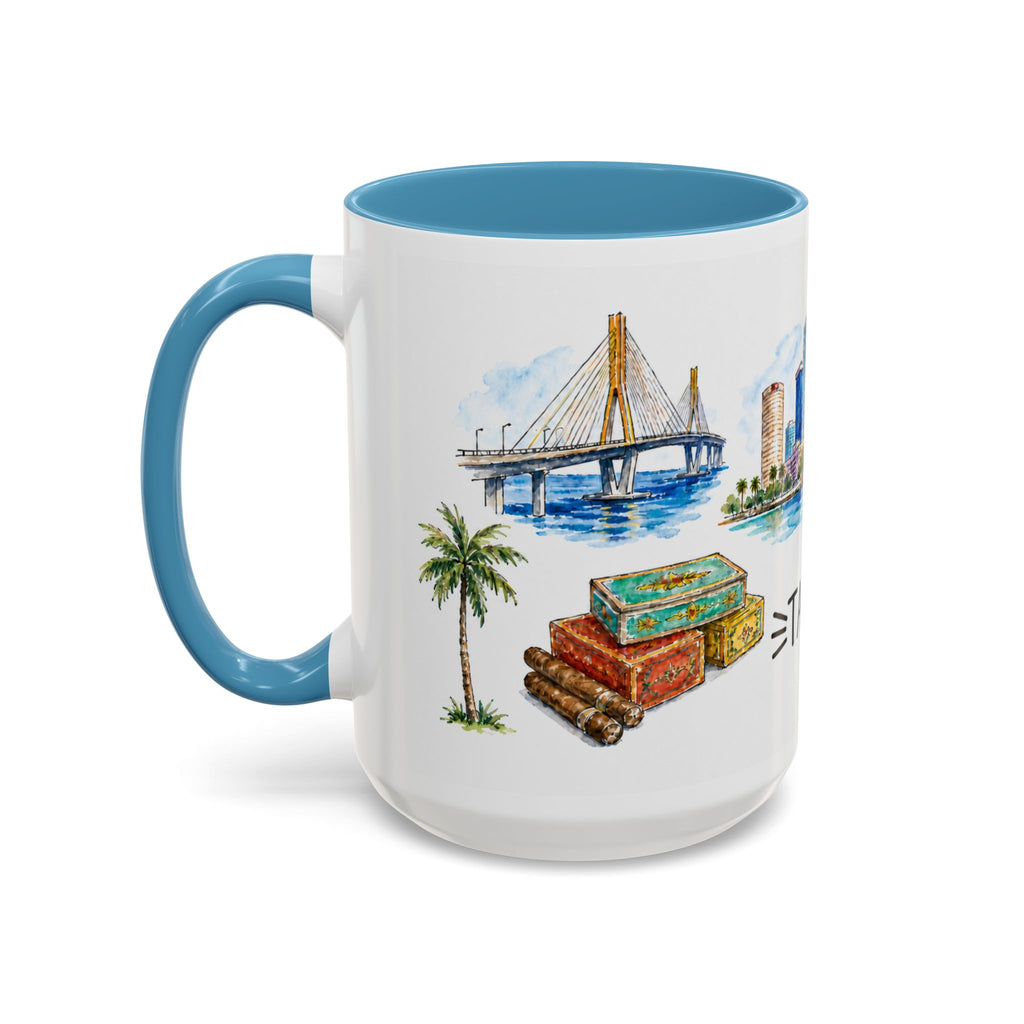 Tampa Illustrated Travel Mug | City Souvenir Accent Coffee Mug | 11oz 15oz Ceramic Cup