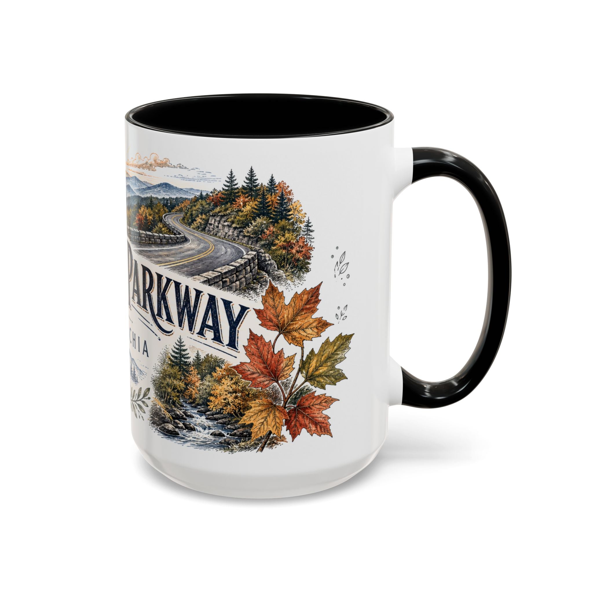Blue Ridge Parkway Mug, Appalachia Travel Souvenir, Bucket List Gift, Accent Ceramic Coffee Mug 11oz 15oz