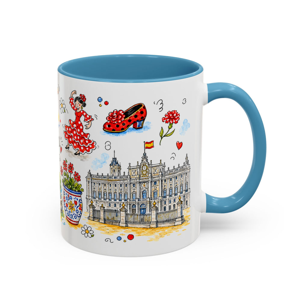 Madrid Travel Mug | European City Souvenir Accent Coffee Mug | 11oz 15oz Ceramic Cup