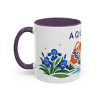 Aquarius Zodiac Coffee Mug | Water Bearer Design | Astrology Birthday Gift | 11 oz 15 oz Ceramic Accent Mug