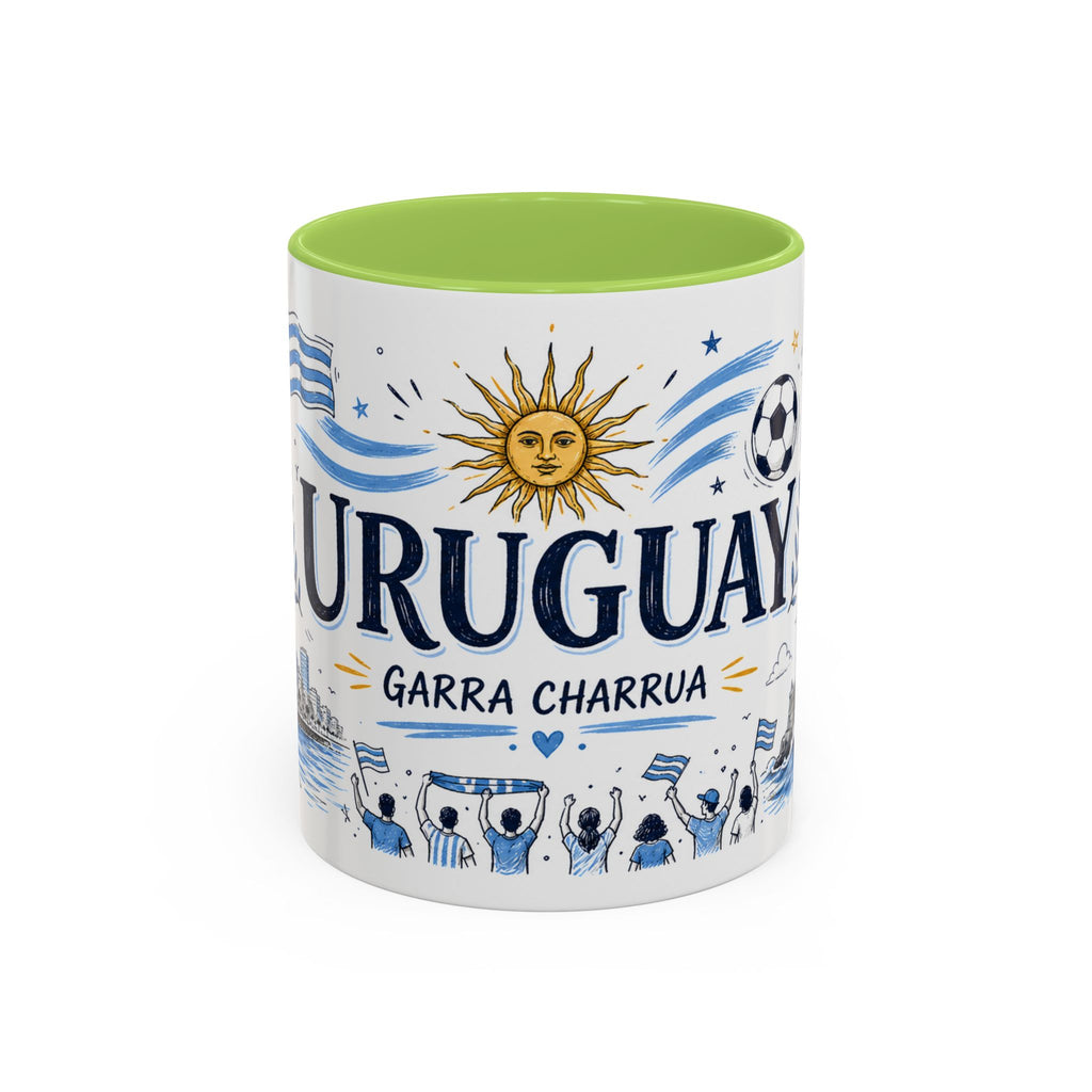 Uruguay Soccer Coffee Mug | World Cup Fan Gift | Accent Color Ceramic 11oz 15oz Match Day Cup