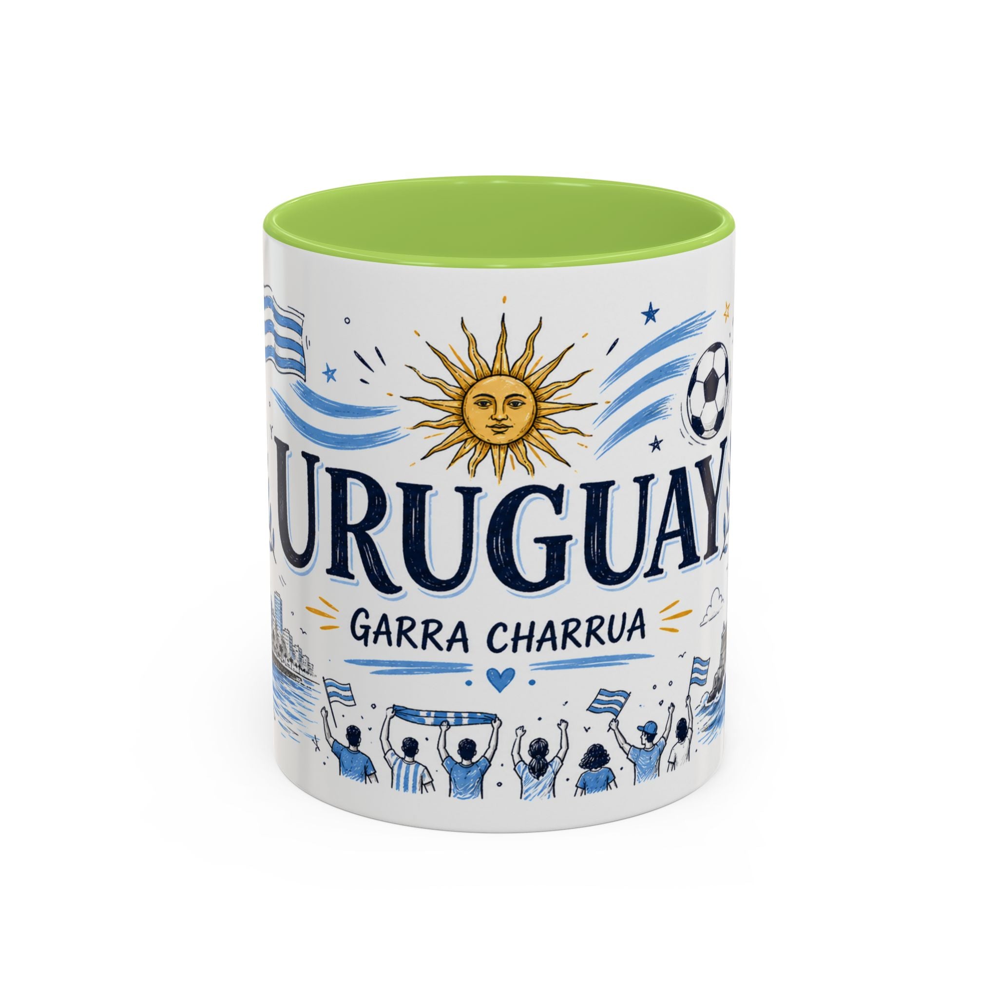 Uruguay Soccer Coffee Mug | World Cup Fan Gift | Accent Color Ceramic 11oz 15oz Match Day Cup