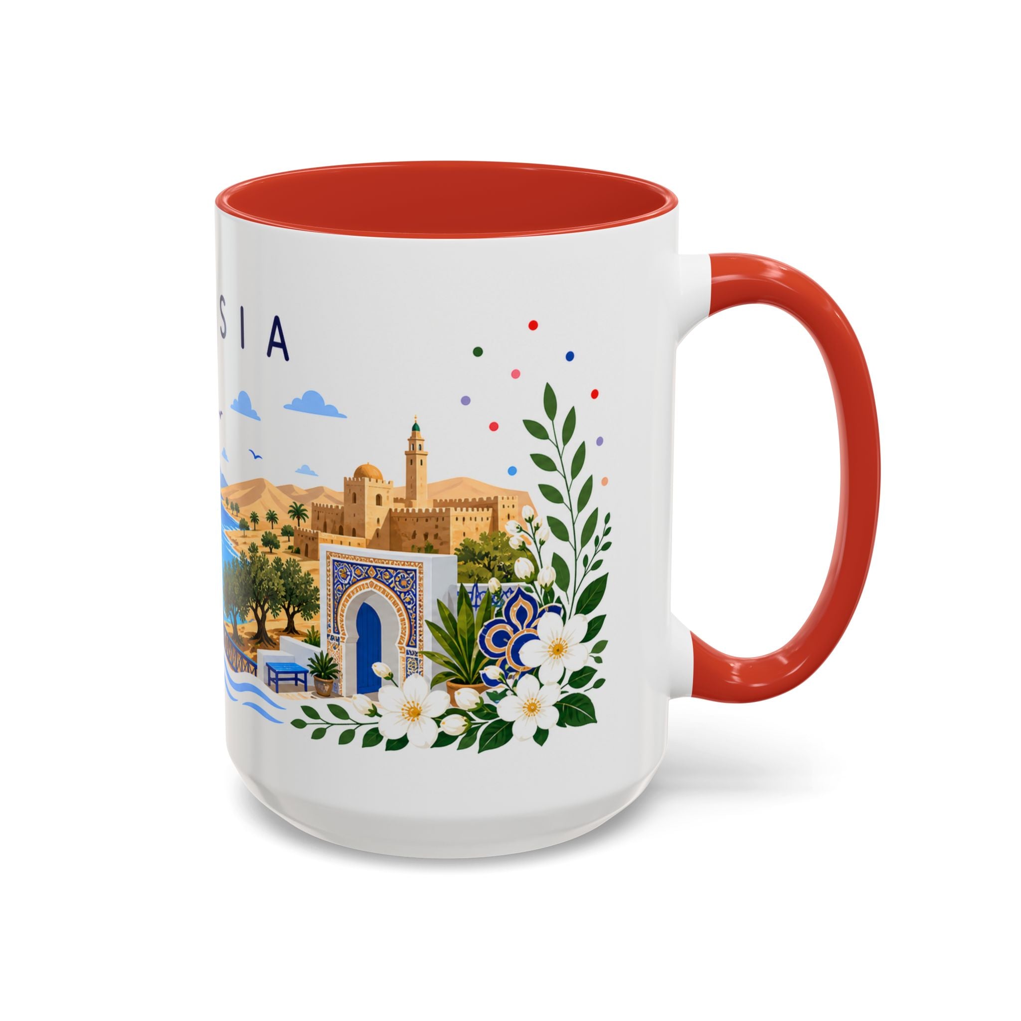 Tunisia Coffee Mug | Travel Souvenir Accent Mug | Place Gift Ceramic Cup 11oz 15oz