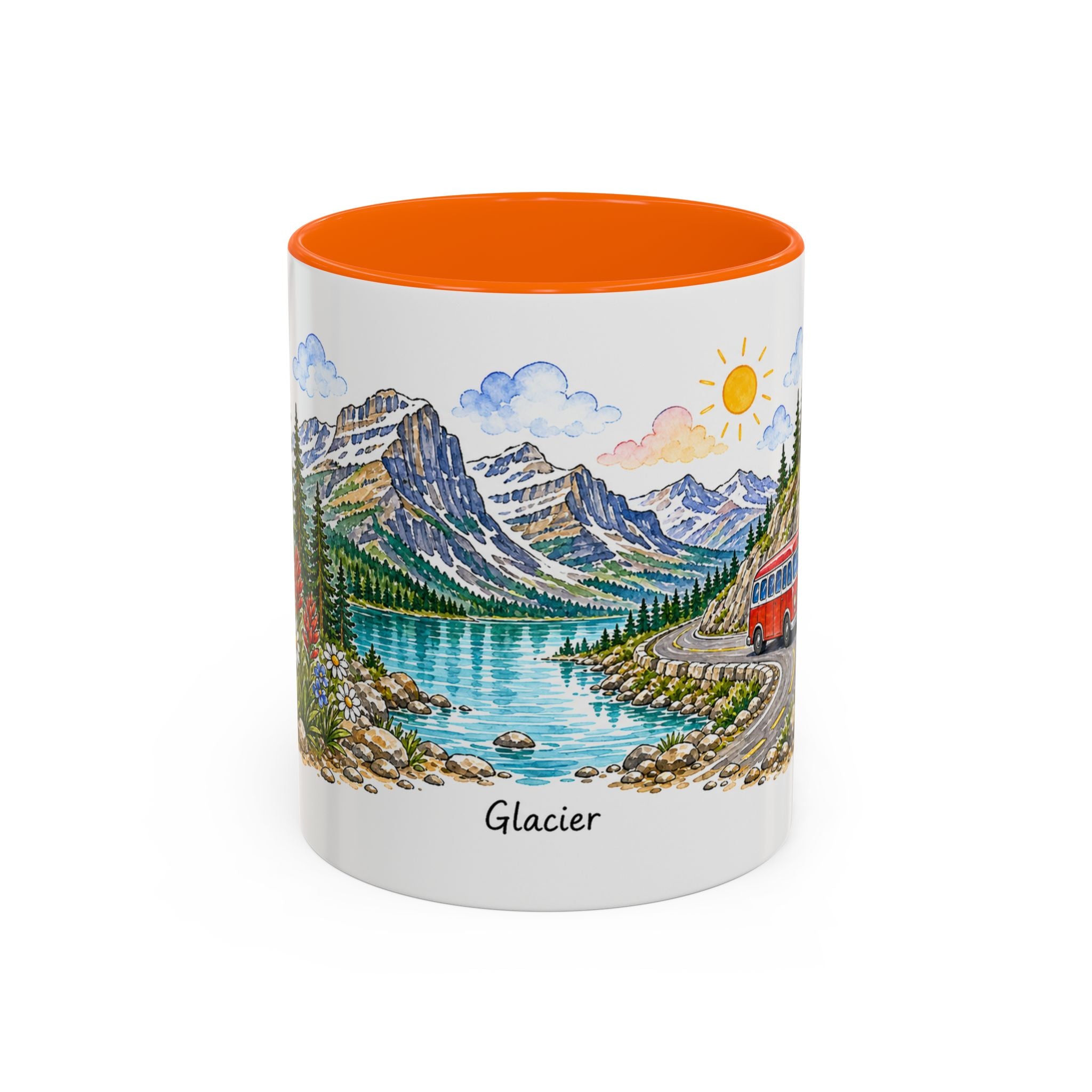 Glacier National Park Mug | US Travel Souvenir Accent Coffee Mug | 11oz 15oz Ceramic Cup