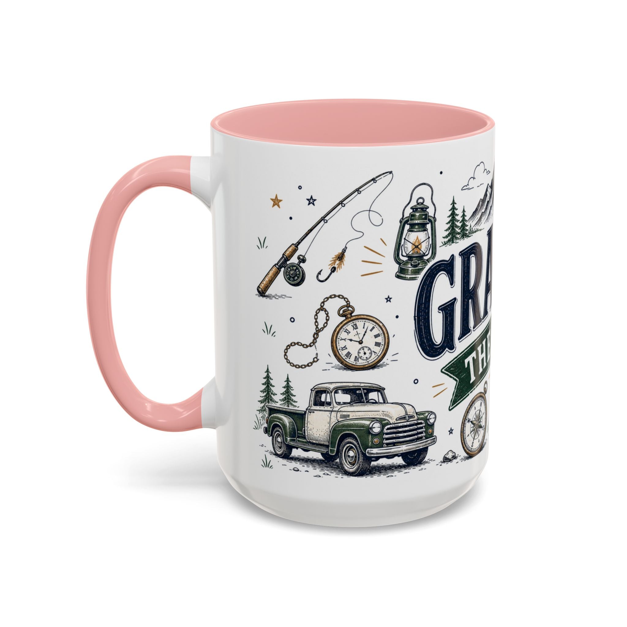 Grandpa The Legend Coffee Mug | Gift From Grandkids | Accent Color Ceramic 11oz 15oz