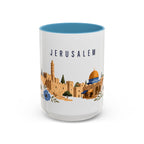 Jerusalem Coffee Mug | Israel Travel Souvenir | Porcelain Decal City Gift | 11oz 15oz Accent Mug