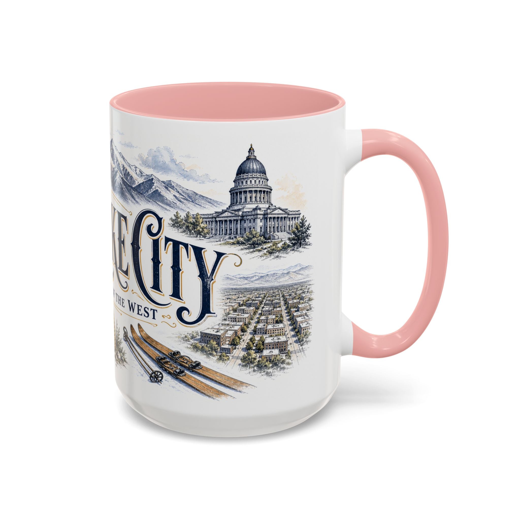 Salt Lake City Coffee Mug | United States Travel Souvenir | Vintage Illustrated City Gift | 11 oz 15 oz Accent Mug