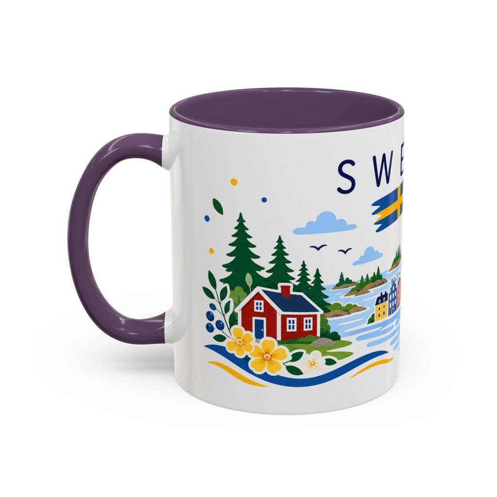 Sweden Coffee Mug | Travel Souvenir Accent Mug | Country Gift Ceramic Cup 11oz 15oz