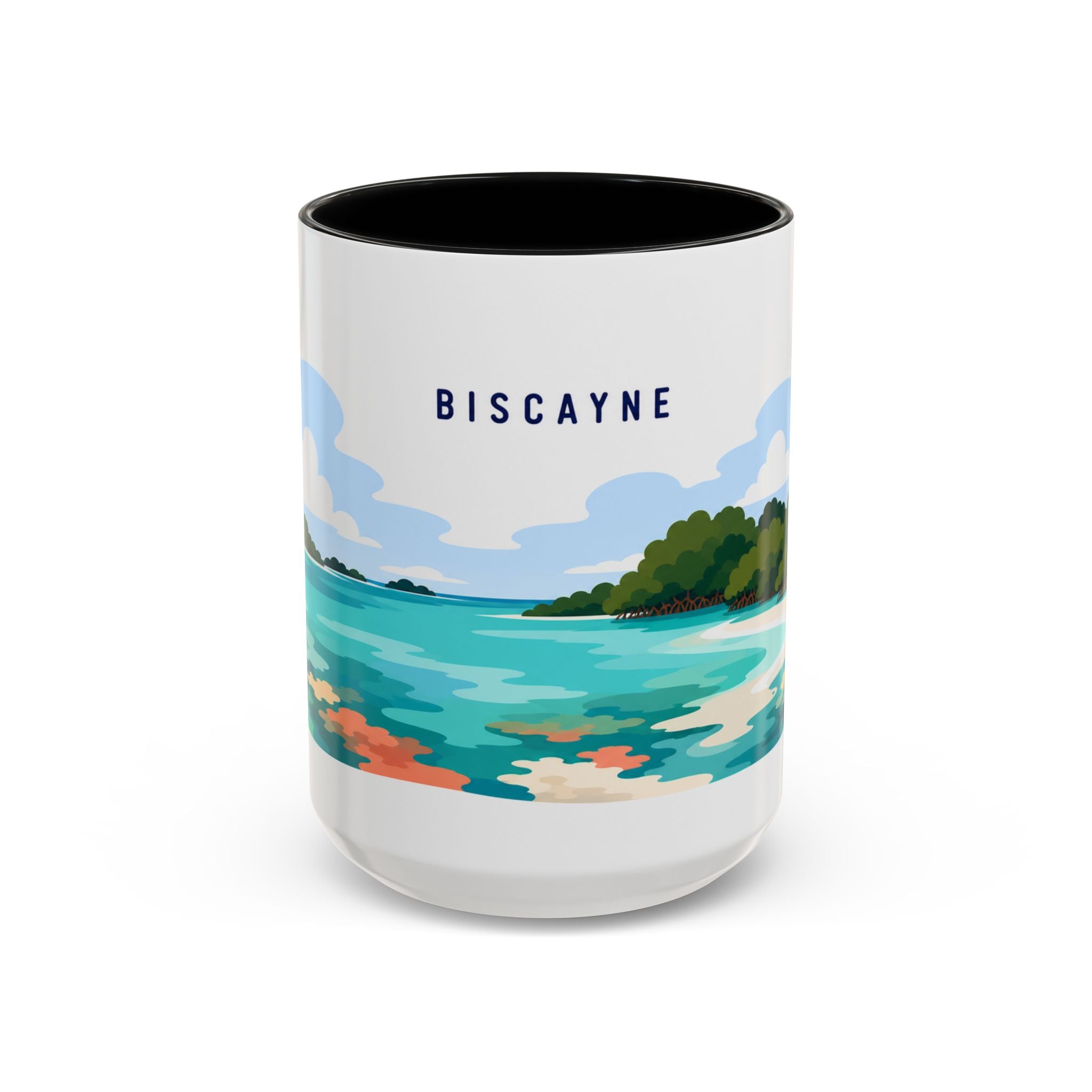 Biscayne National Park Coffee Mug | Solid Color Block Park Souvenir | 11oz 15oz Accent Mug