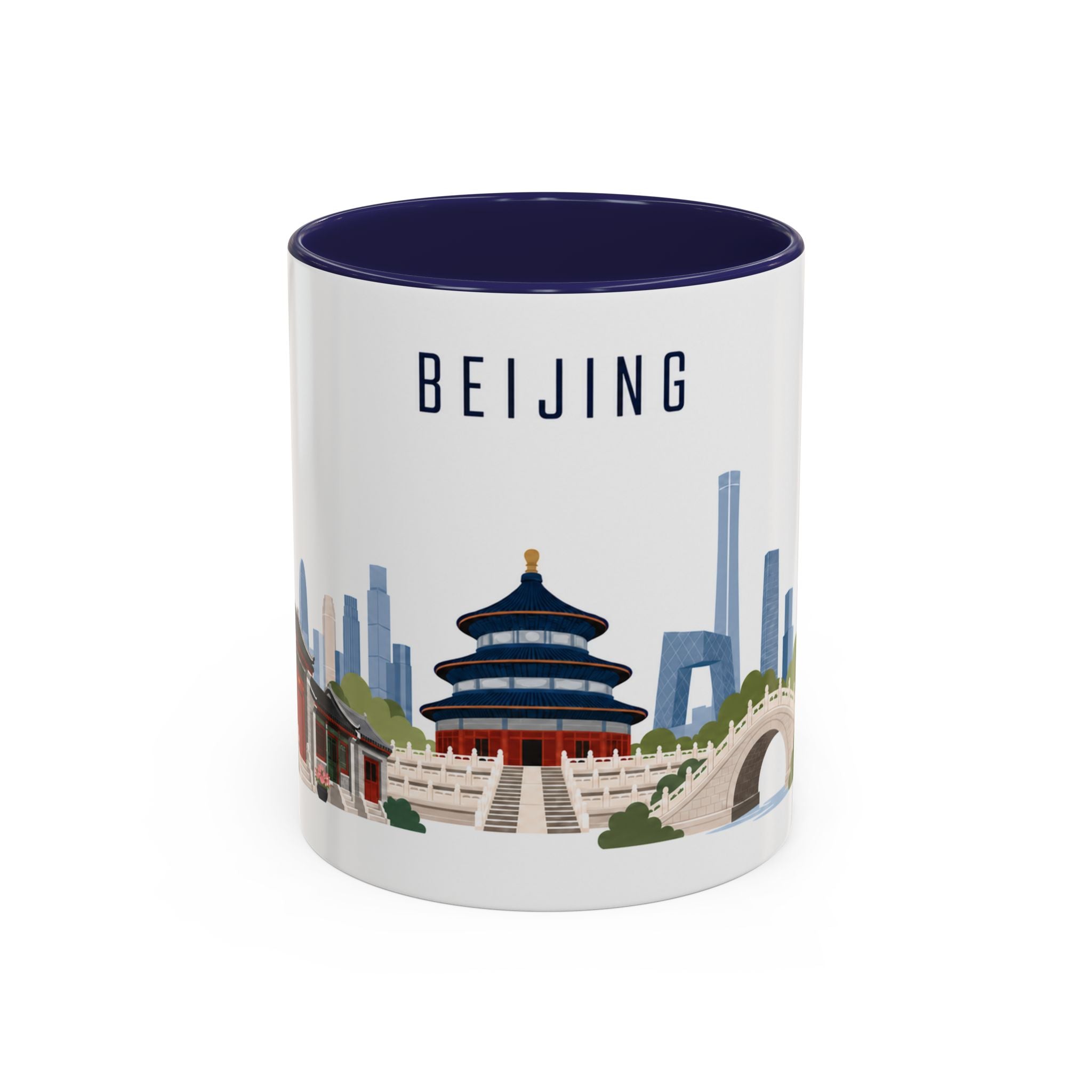 Beijing Coffee Mug | China Travel Souvenir | Porcelain Decal City Gift | 11oz 15oz Accent Mug