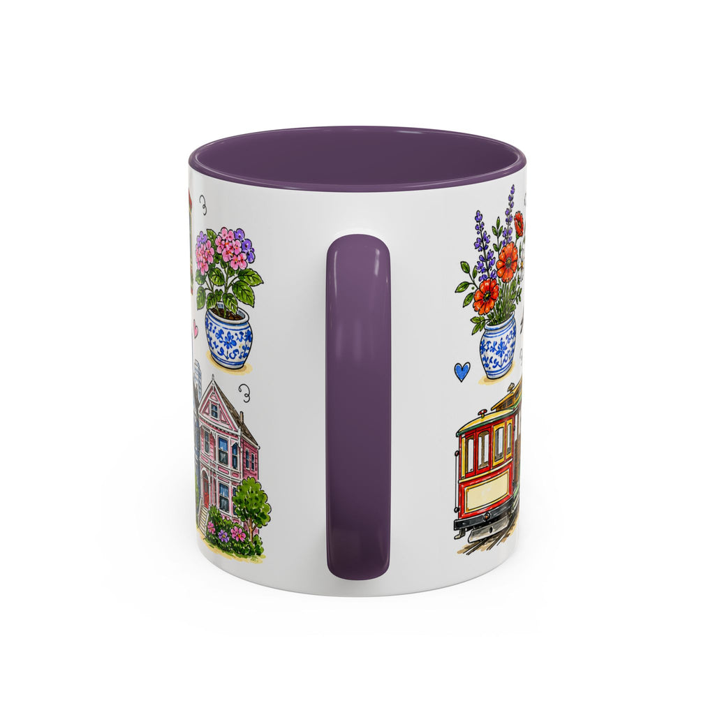 San Francisco Illustrated Travel Mug | City Souvenir Accent Coffee Mug | 11oz 15oz Ceramic Cup