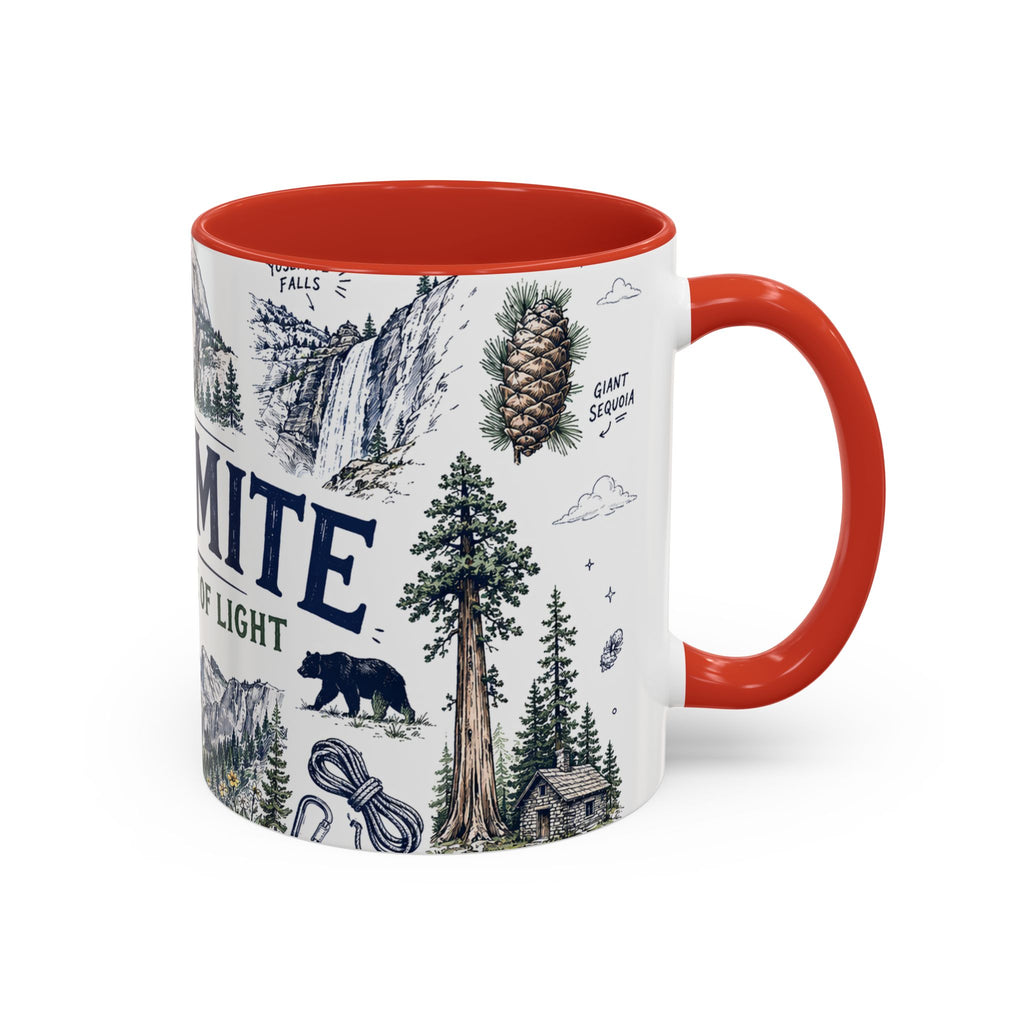 Yosemite National Park Coffee Mug | Hiking Camping Nature Gift | Accent Color Ceramic 11oz 15oz