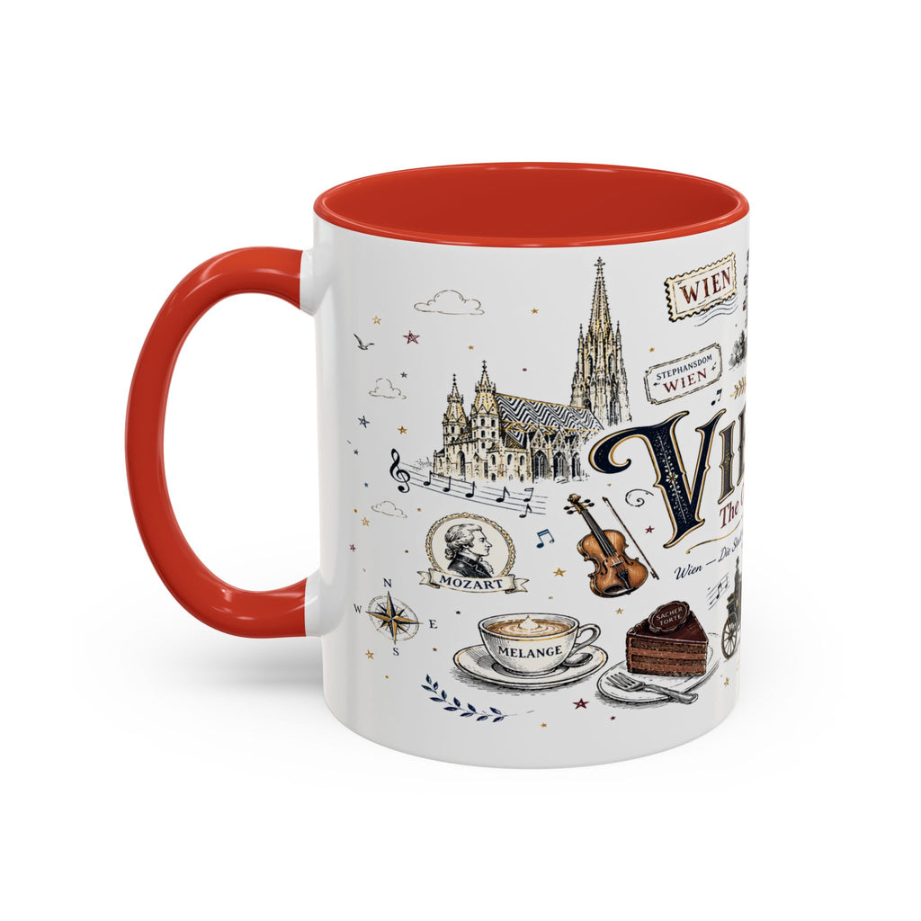 Vienna Coffee Mug | Austria Souvenir Travel Gift | Accent Color Ceramic 11oz 15oz