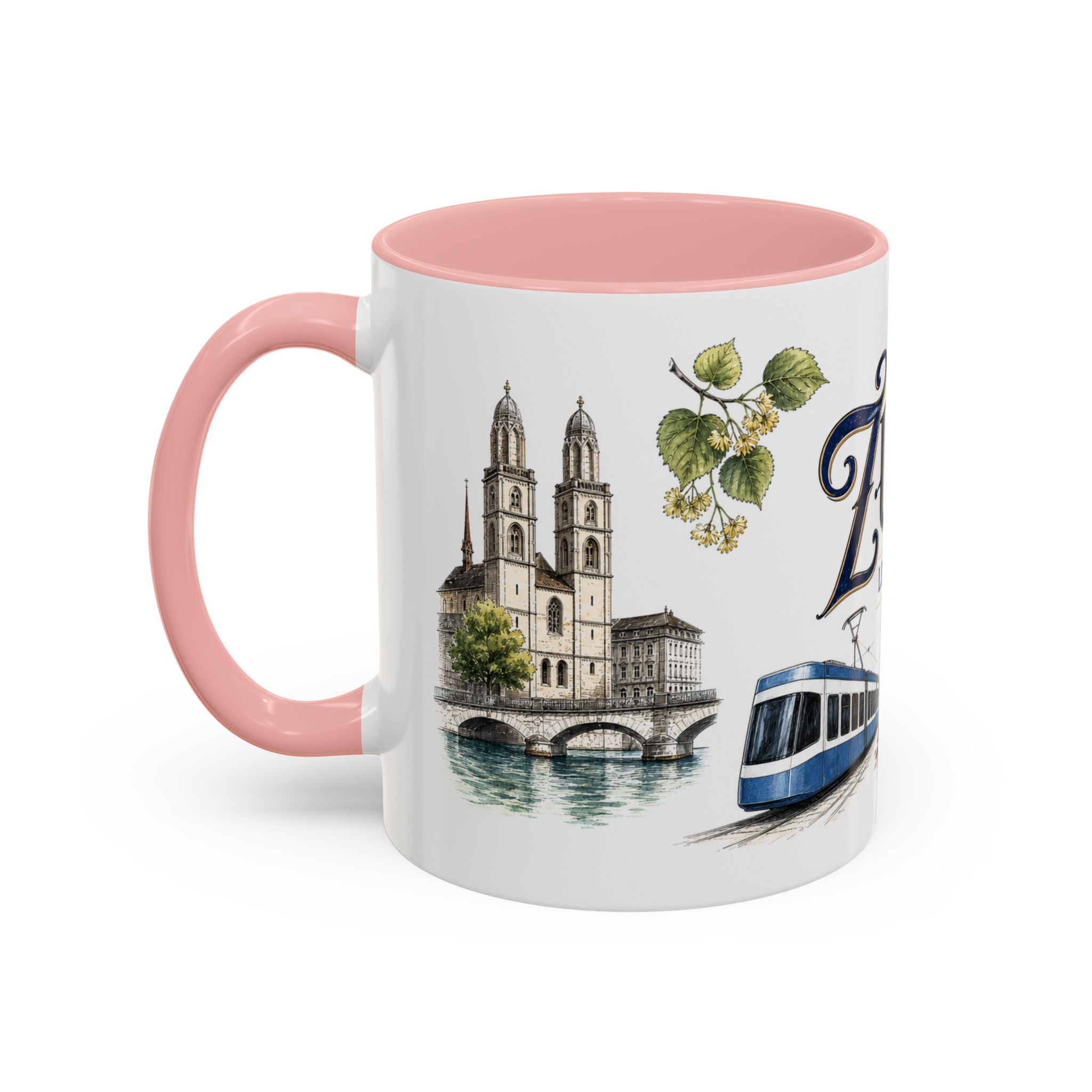 Zurich Coffee Mug | Switzerland Travel Souvenir | Vintage Illustrated City Gift | 11 oz 15 oz Accent Mug