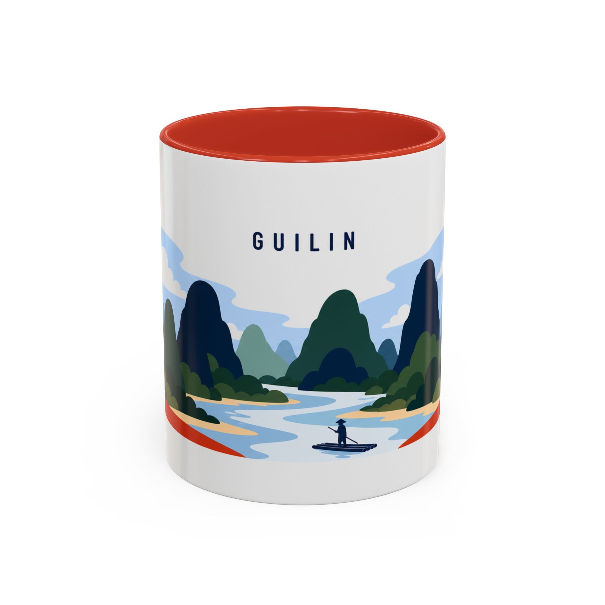 Guilin Coffee Mug | Travel Destination Souvenir Gift | Accent Color Ceramic 11oz 15oz