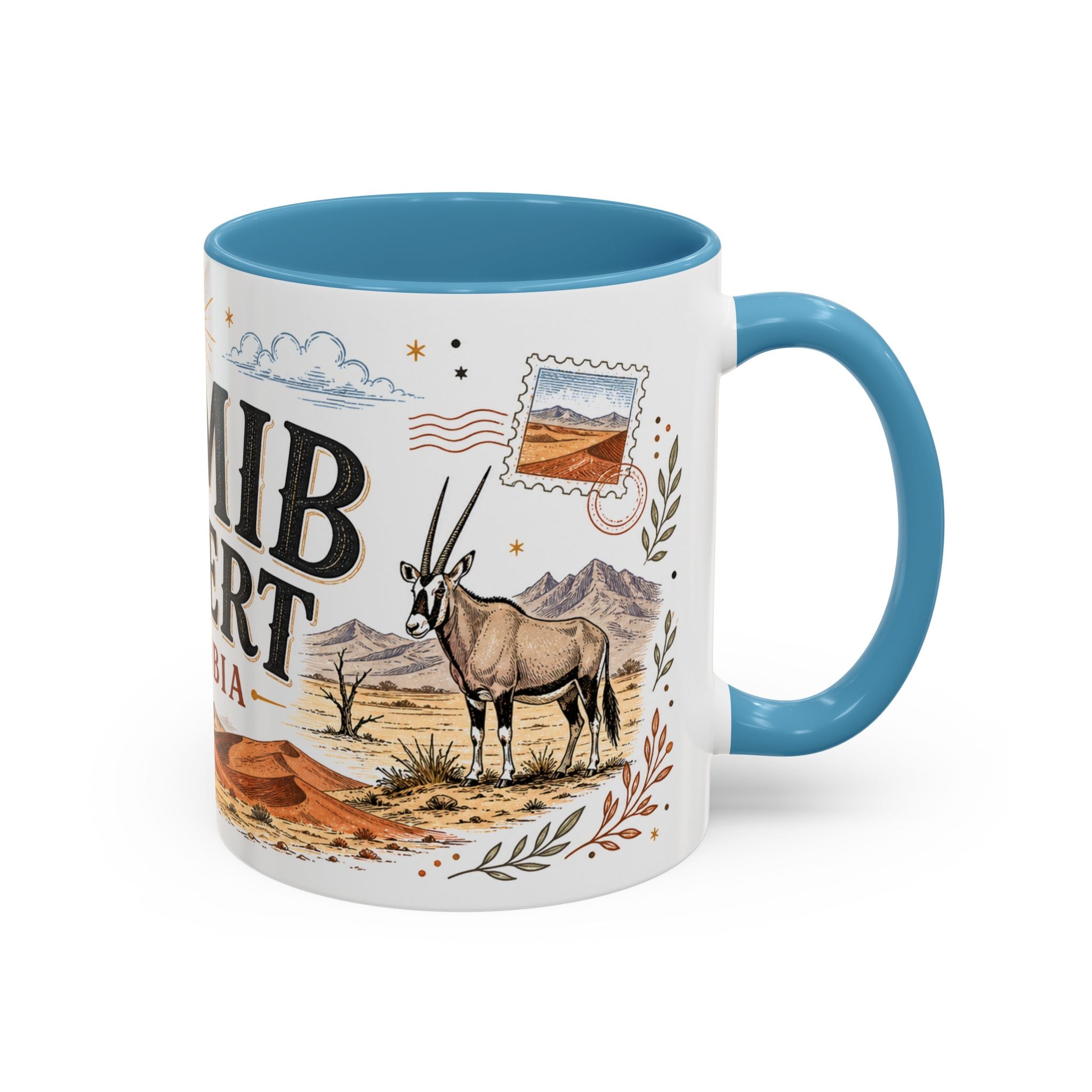 Namib Desert Coffee Mug | Travel Destination Souvenir Gift | Accent Color Ceramic 11oz 15oz