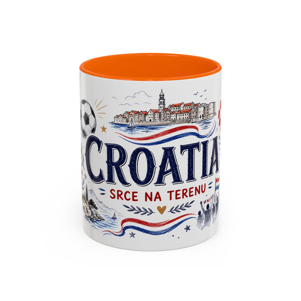 Croatia Soccer Coffee Mug | World Cup Fan Gift | Accent Color Ceramic 11oz 15oz Match Day Cup