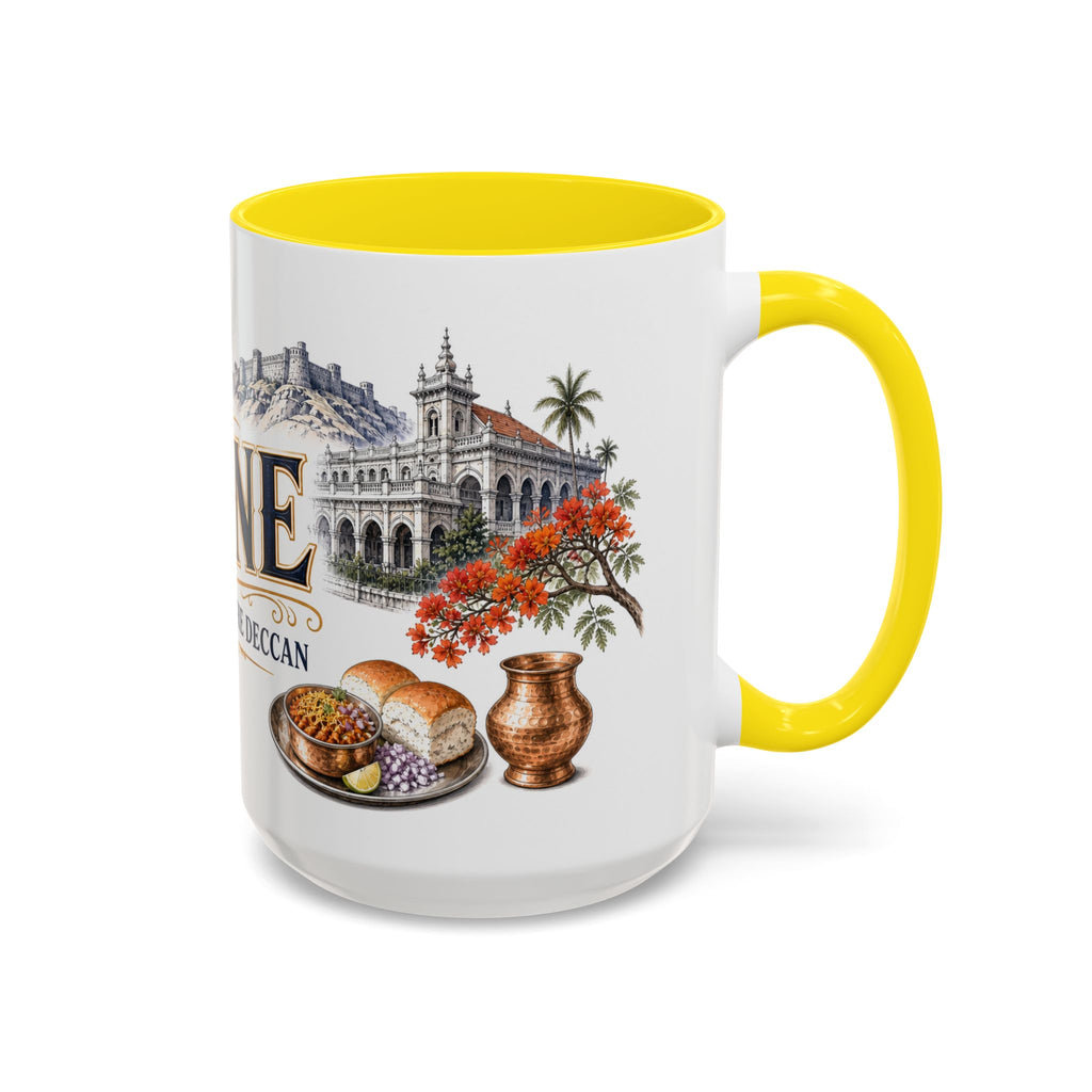 Pune Coffee Mug | India Travel Souvenir | Vintage Illustrated City Gift | 11 oz 15 oz Accent Mug