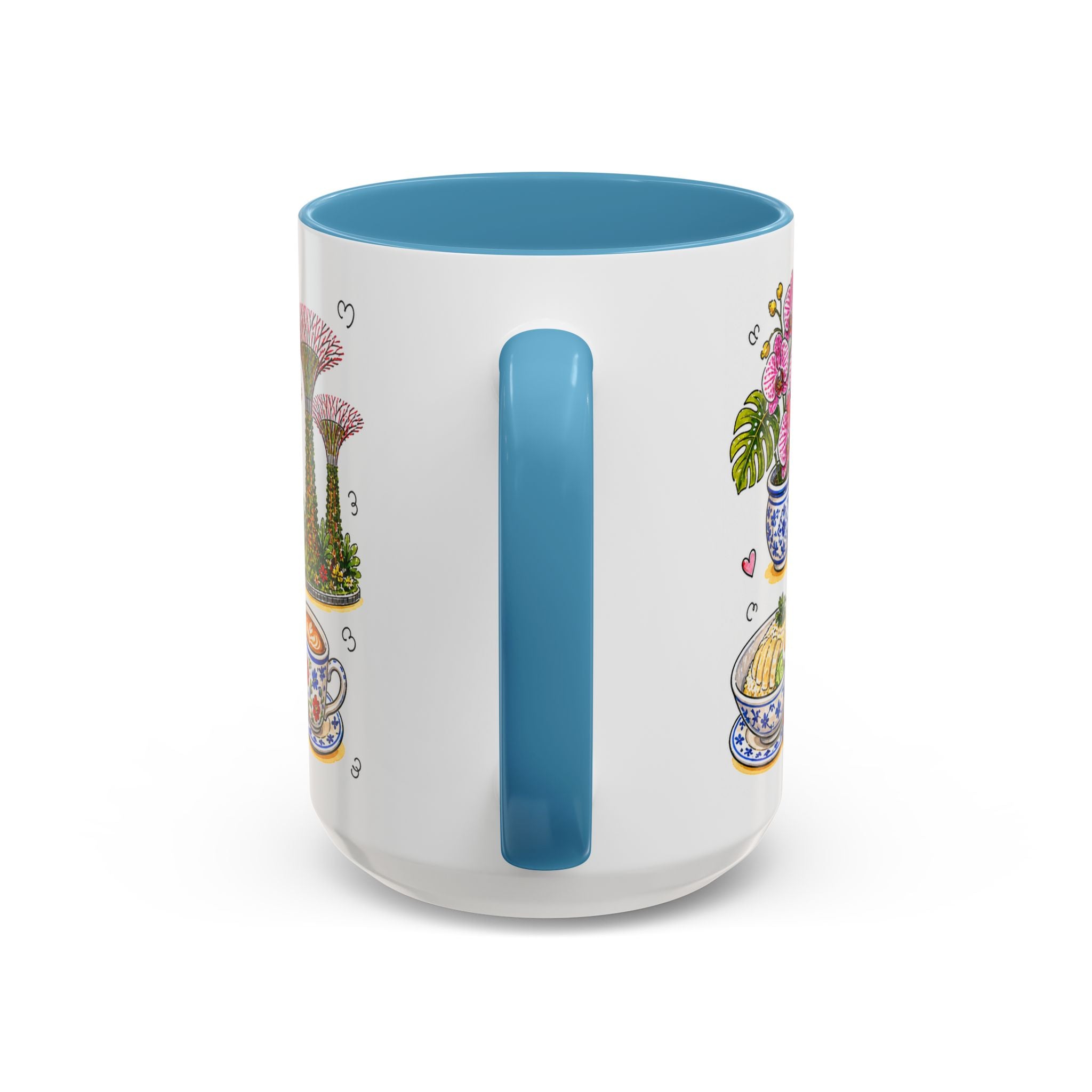 Singapore Illustrated Travel Mug | City Souvenir Accent Coffee Mug | 11oz 15oz Ceramic Cup