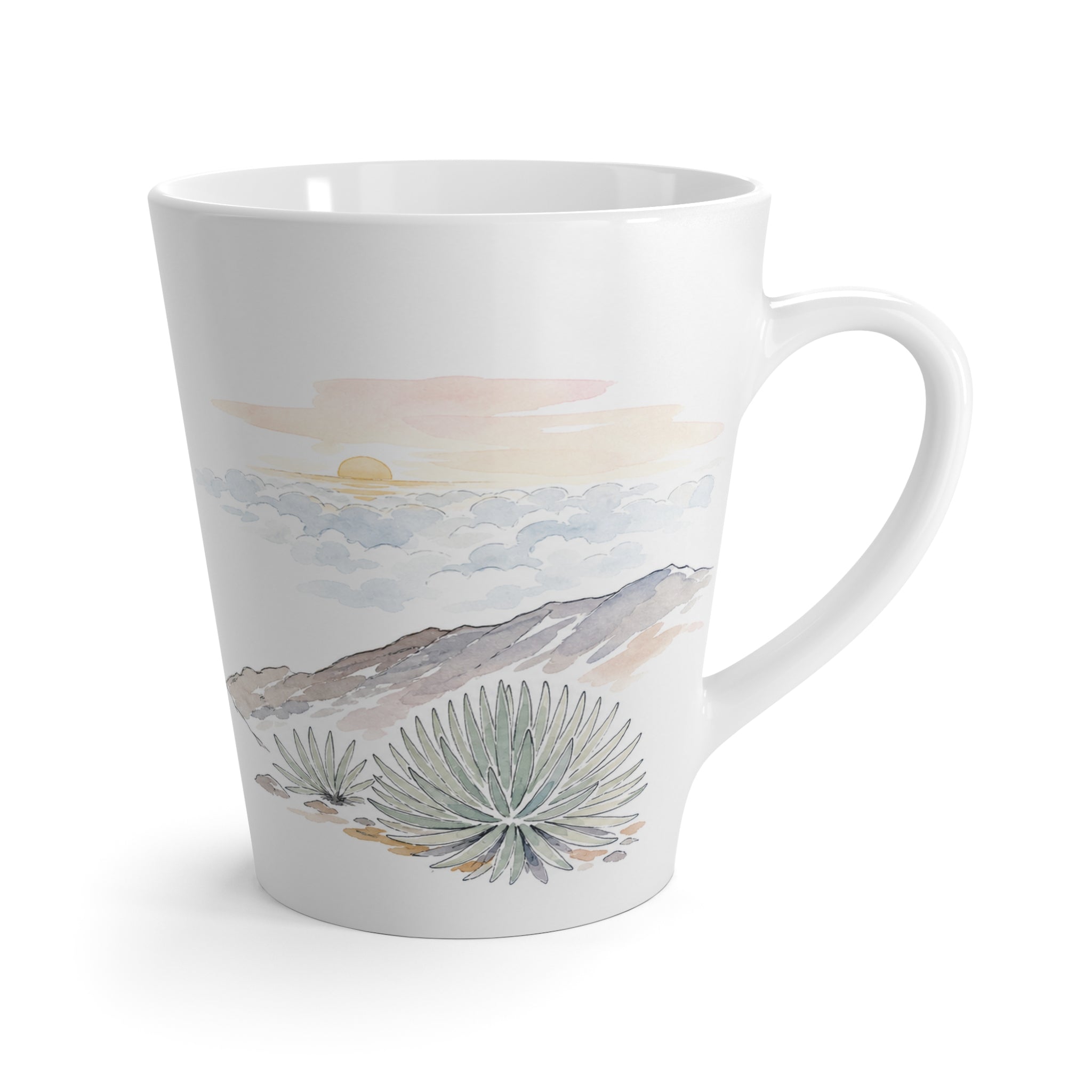 Haleakalā National Park Latte Mug | Pastel Watercolor Nature Coffee Cup | 12 oz Travel Souvenir Gift