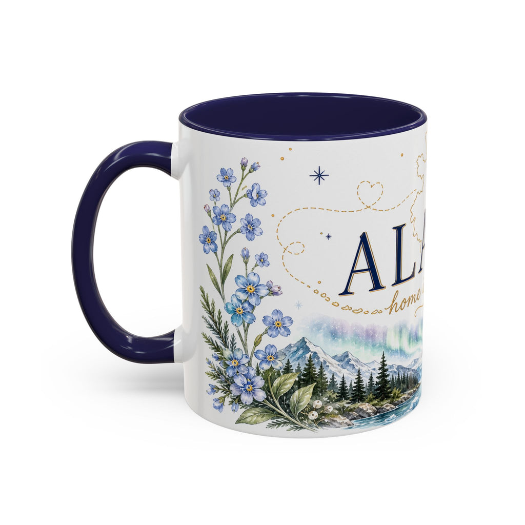 Alaska State Map Mug | Northern Lights, Mountains, Glaciers | Moving Away Gift