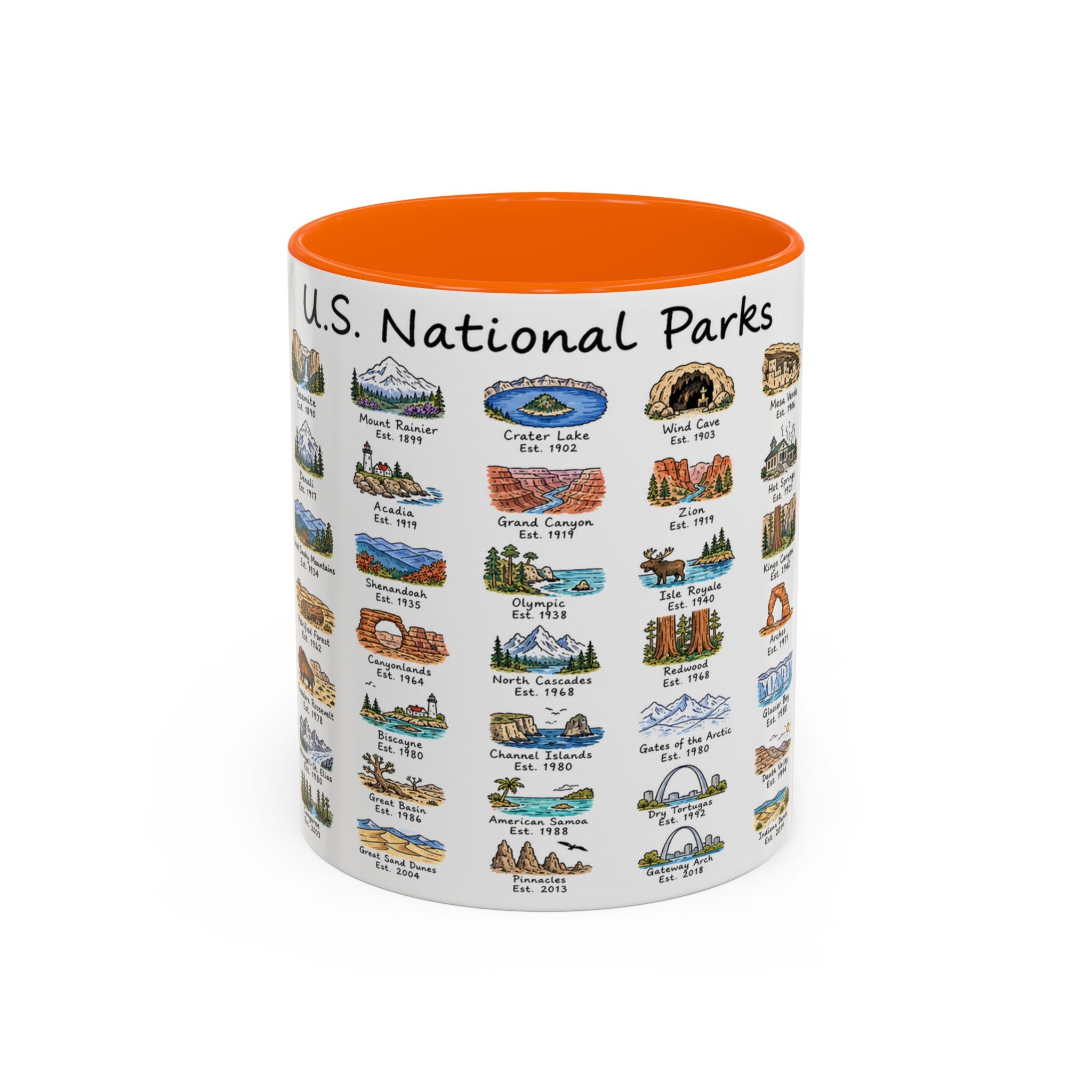 63 National Parks Mug | U.S. Parks Coffee Cup | Park Bucket List Gift | Road Trip Hiking Camping Souvenir