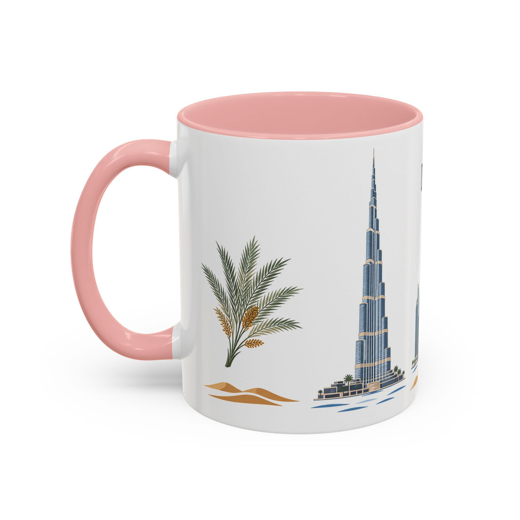 Dubai Coffee Mug | United Arab Emirates Travel Souvenir | Porcelain Decal City Gift | 11oz 15oz Accent Mug