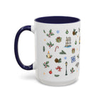 Lisbon Christmas Mug | Watercolor City Souvenir | Ceramic Coffee Cup 11oz 15oz