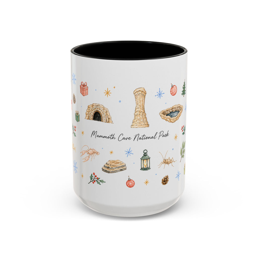 Mammoth Cave National Park Christmas Mug | Watercolor Travel Souvenir | Holiday Gift | Accent Ceramic Coffee Cup 11oz 15oz