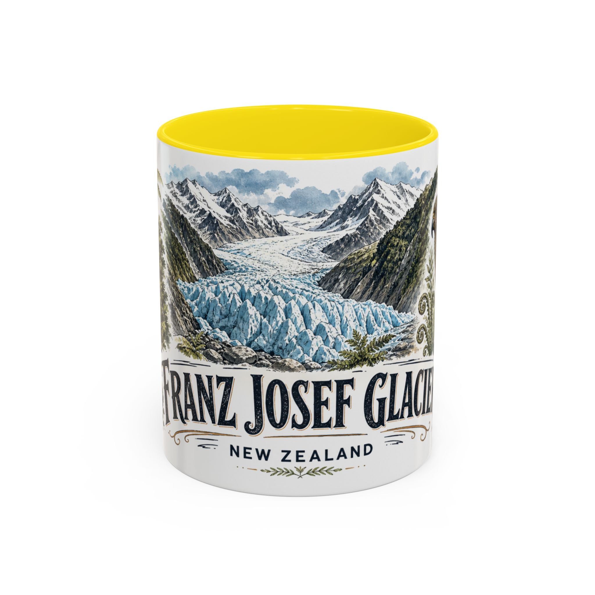 Franz Josef Glacier Mug, New Zealand Travel Souvenir, Bucket List Gift, Accent Ceramic Coffee Mug 11oz 15oz