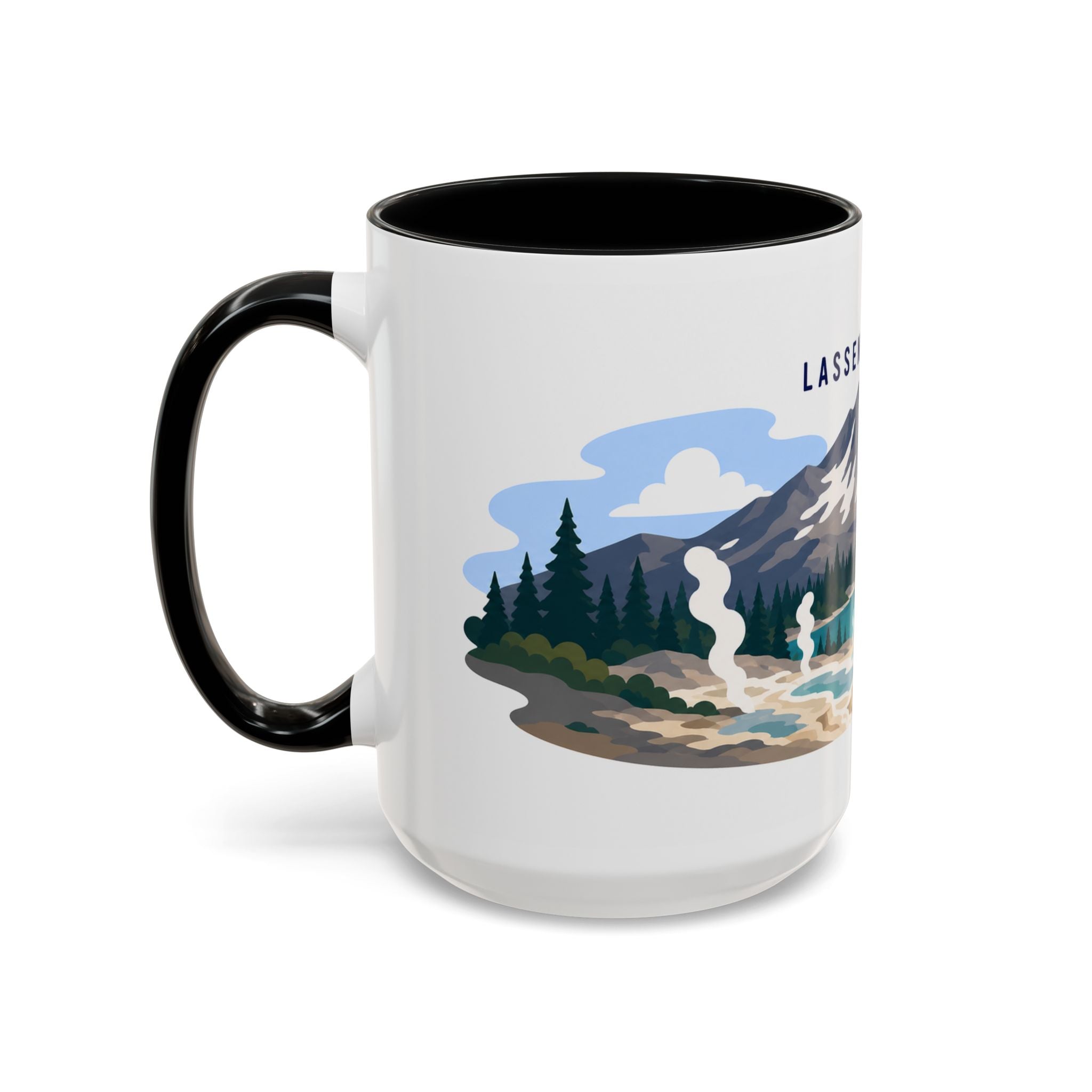 Lassen Volcanic National Park Coffee Mug | Solid Color Block Park Souvenir | 11oz 15oz Accent Mug
