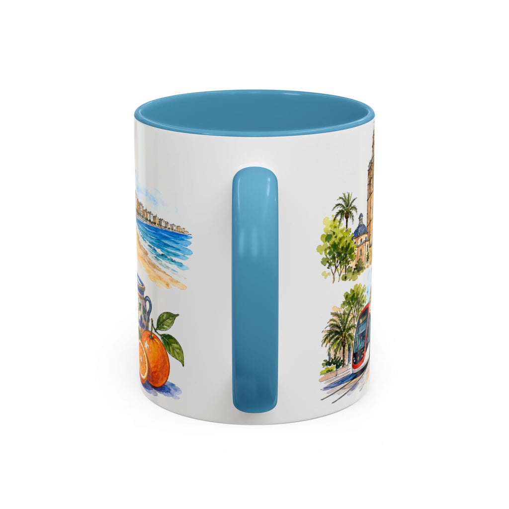 Valencia Illustrated Travel Mug | City Souvenir Accent Coffee Mug | 11oz 15oz Ceramic Cup