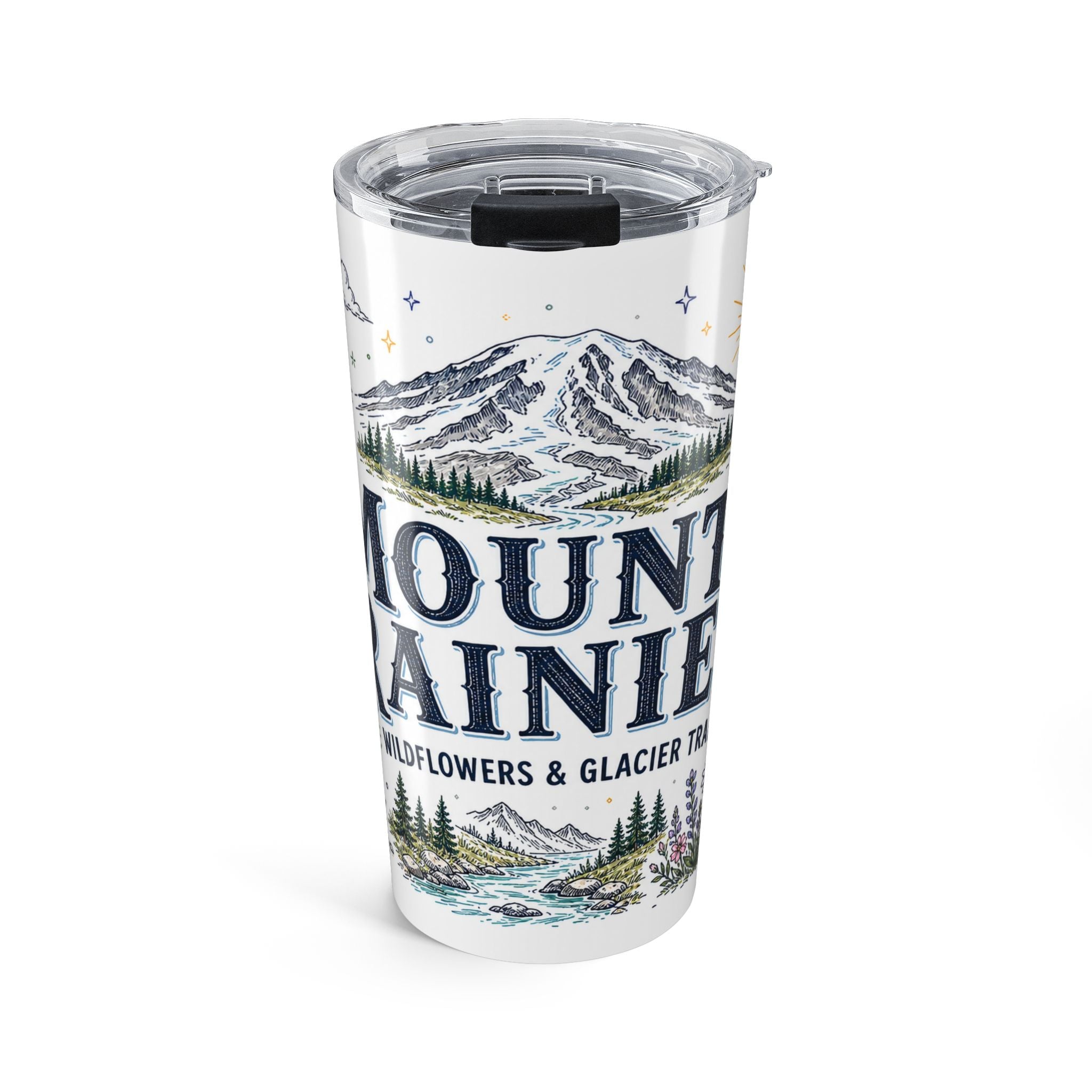 Mount Rainier National Park 20oz Tumbler | Washington Mountain Gift | Insulated Stainless Steel Travel Cup