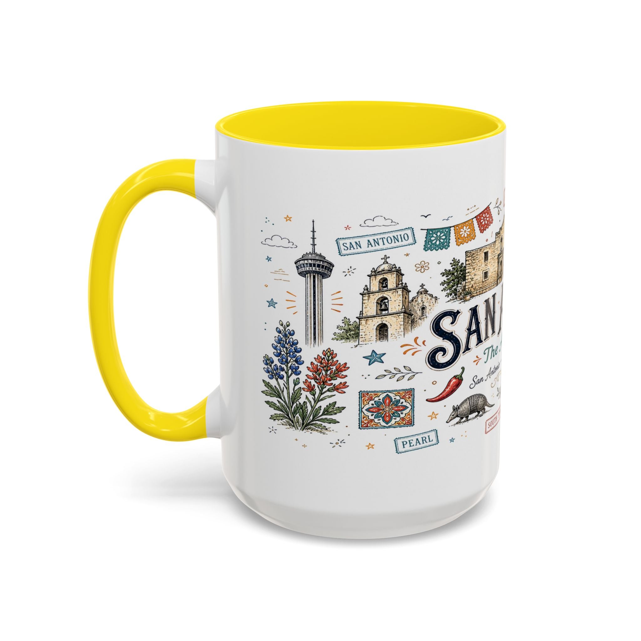 San Antonio Coffee Mug | Texas Souvenir City Gift | Accent Color Ceramic 11oz 15oz