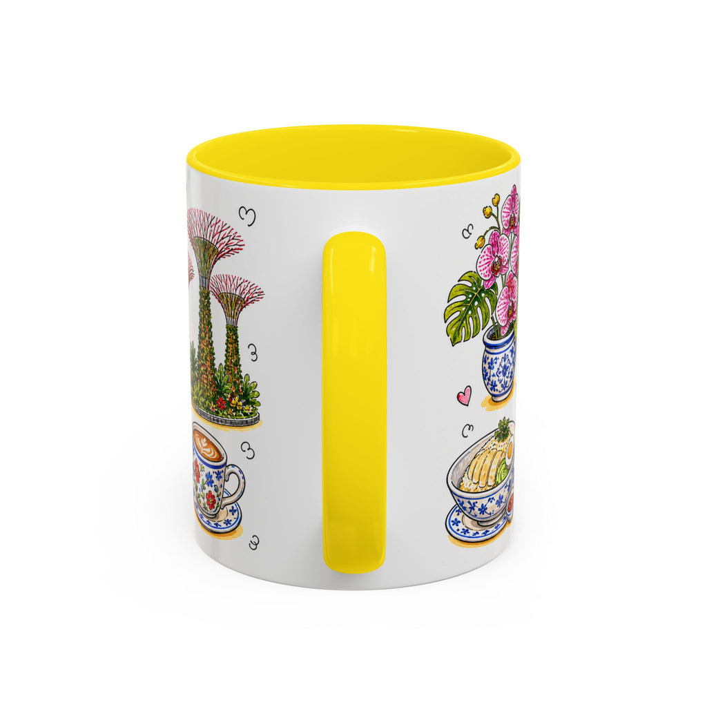 Singapore Illustrated Travel Mug | City Souvenir Accent Coffee Mug | 11oz 15oz Ceramic Cup