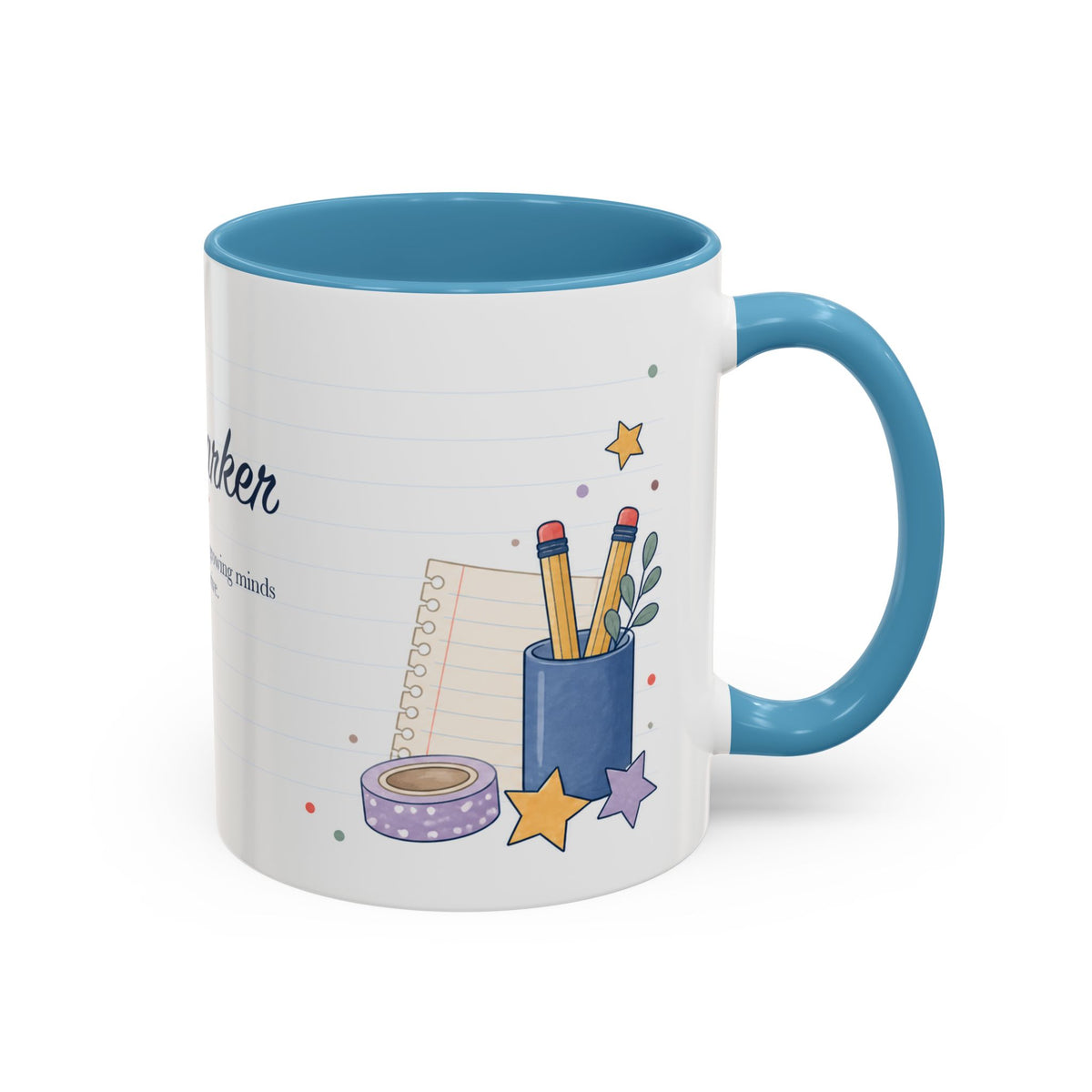 Personalized Teacher Mug | Custom Name Notebook Coffee Cup | Back to School Gift 11oz 15oz