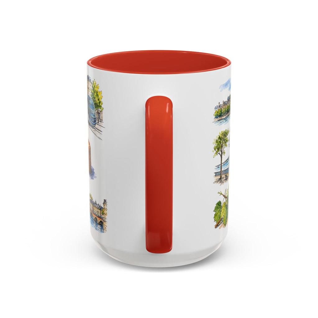 Bordeaux Illustrated Travel Mug | City Souvenir Accent Coffee Mug | 11oz 15oz Ceramic Cup