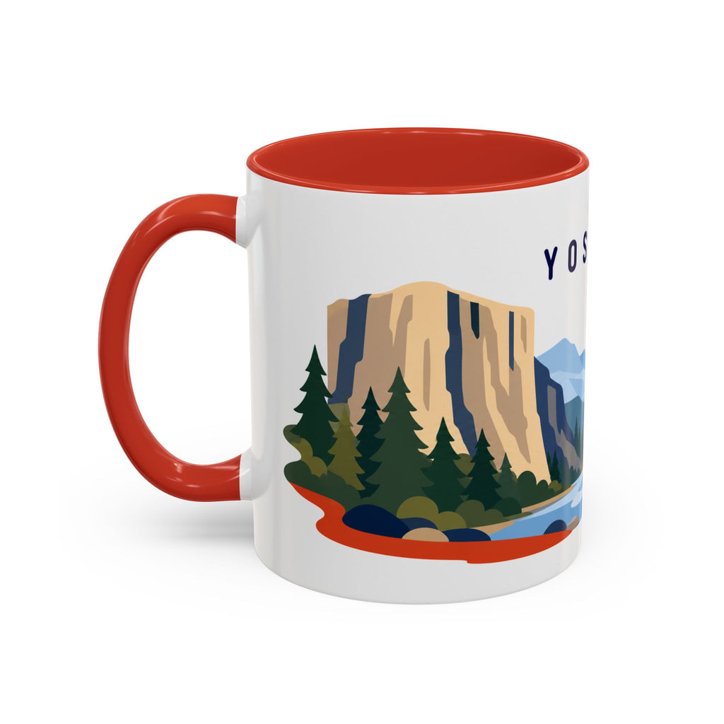Yosemite Coffee Mug | Travel Destination Souvenir Gift | Accent Color Ceramic 11oz 15oz