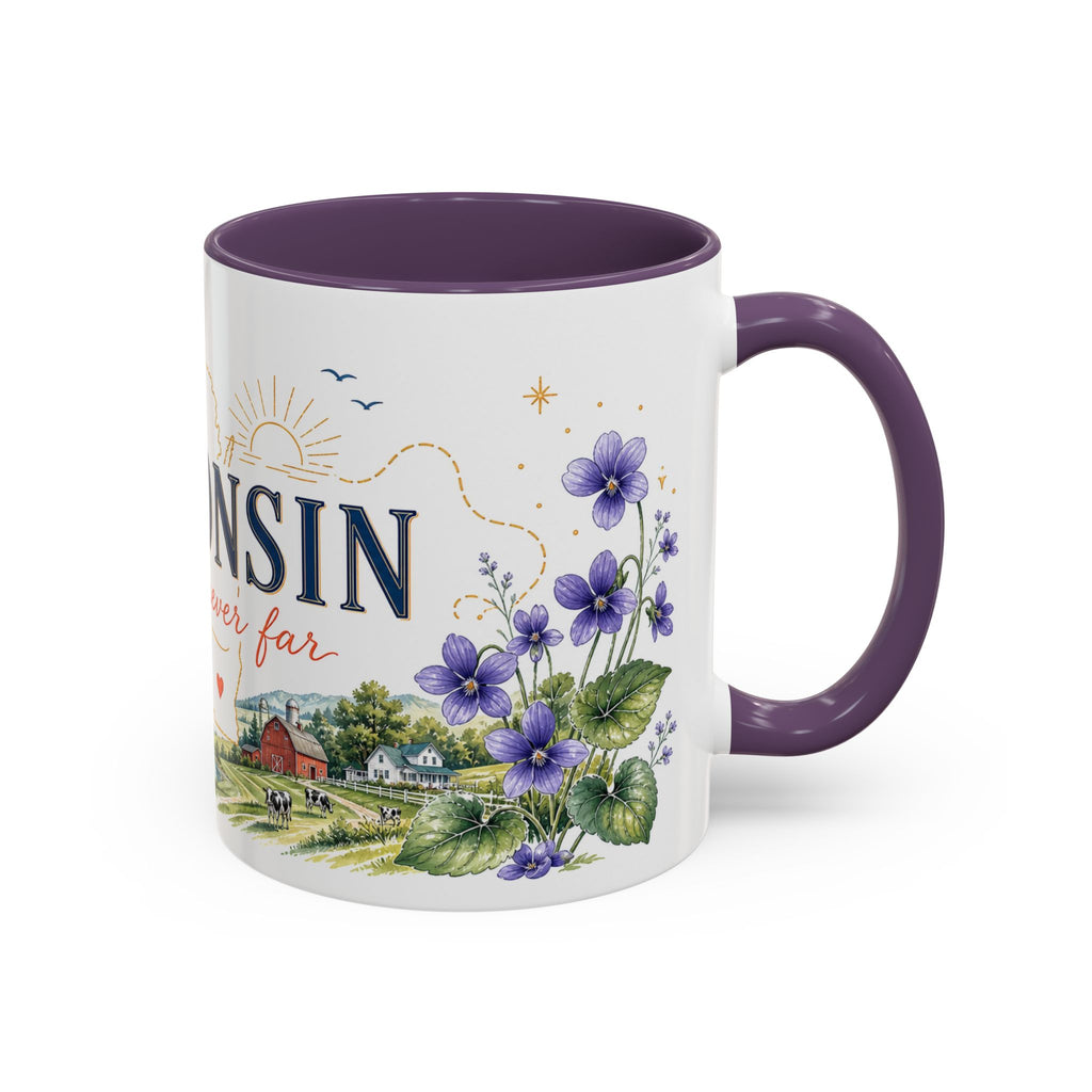 Wisconsin Home State Mug | Moving Away Gift | Long Distance Friendship Coffee Cup | 11oz 15oz Accent Mug