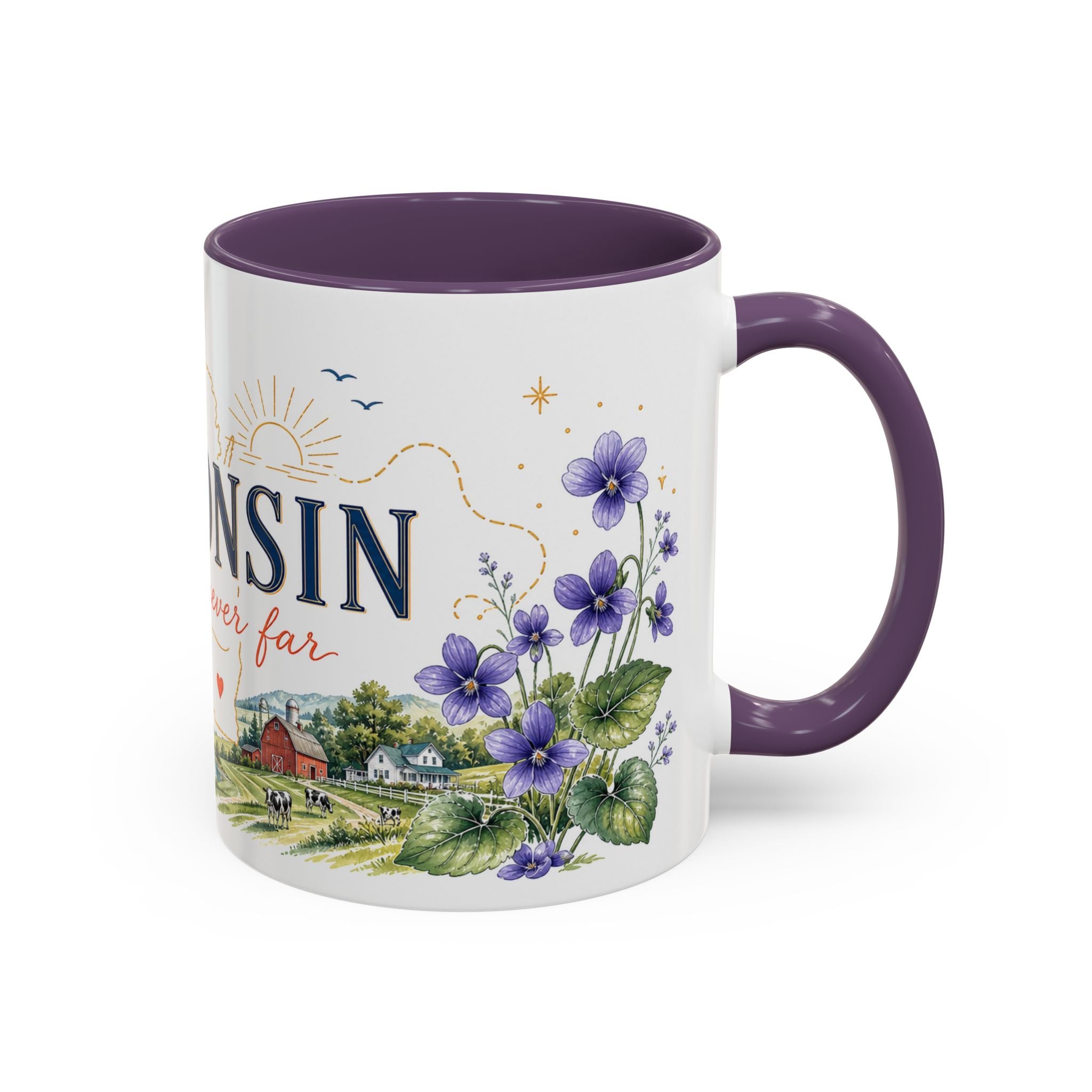 Wisconsin Home State Mug | Moving Away Gift | Long Distance Friendship Coffee Cup | 11oz 15oz Accent Mug
