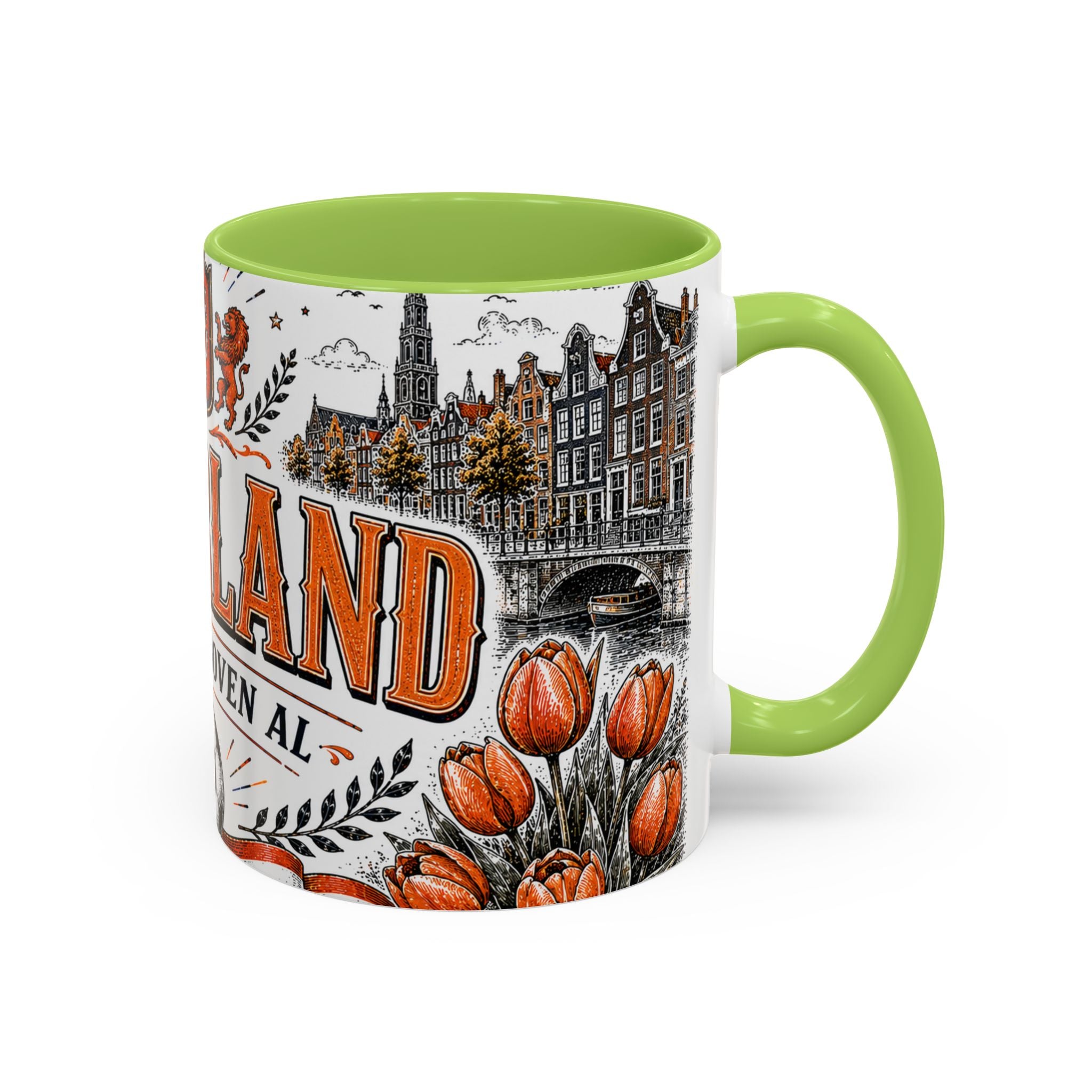 Netherlands Soccer Coffee Mug | World Cup Fan Gift | Accent Color Ceramic 11oz 15oz Match Day Cup