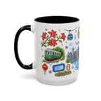 Hong Kong Illustrated Travel Mug | City Souvenir Accent Coffee Mug | 11oz 15oz Ceramic Cup
