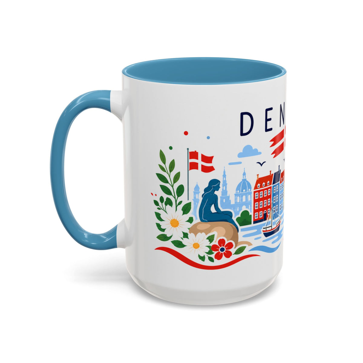 Denmark Coffee Mug | Travel Souvenir Accent Mug | Country Gift Ceramic Cup 11oz 15oz