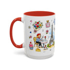 Paris Travel Mug | European City Souvenir Accent Coffee Mug | 11oz 15oz Ceramic Cup
