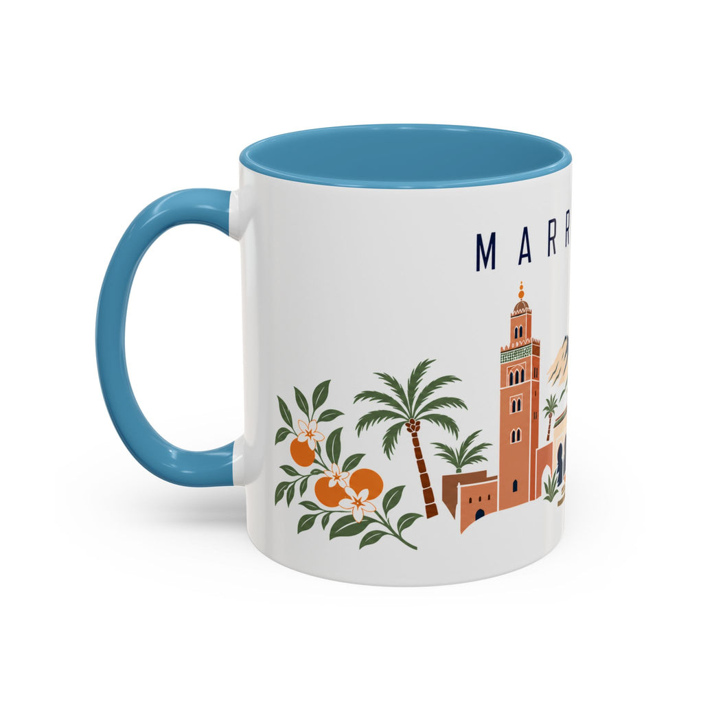 Marrakech Coffee Mug | Morocco Travel Souvenir | Porcelain Decal City Gift | 11oz 15oz Accent Mug
