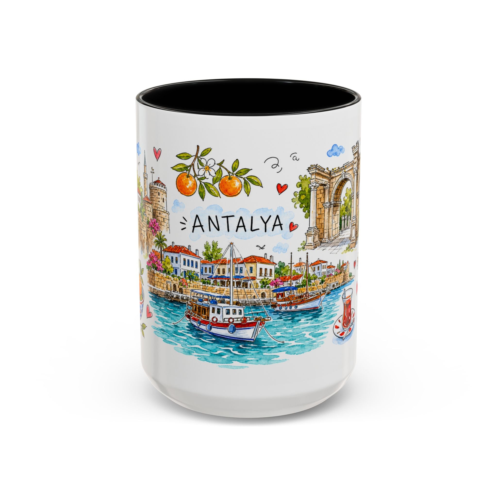 Antalya Travel Mug | European City Souvenir Accent Coffee Mug | 11oz 15oz Ceramic Cup