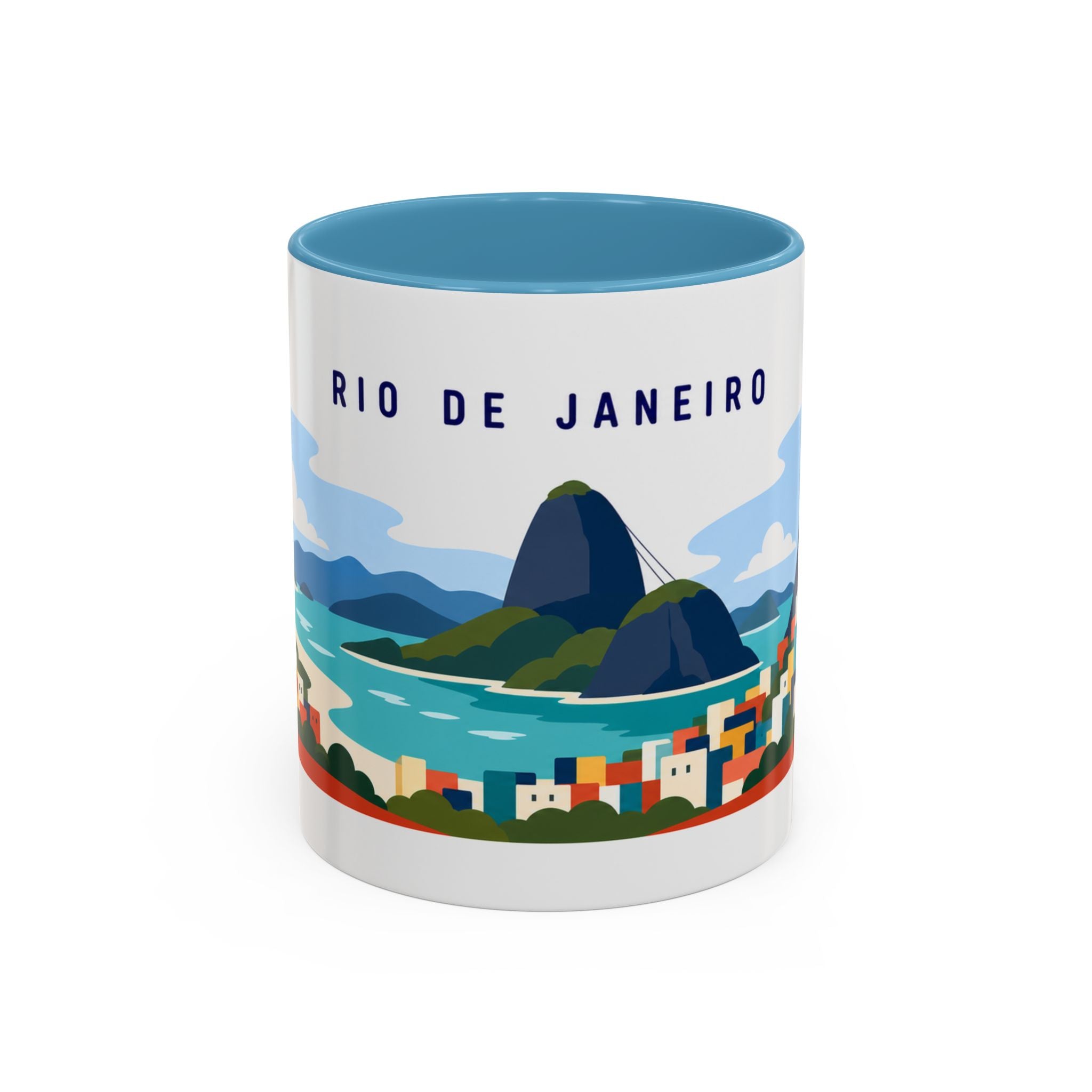 Rio de Janeiro Coffee Mug | Travel Destination Souvenir Gift | Accent Color Ceramic 11oz 15oz