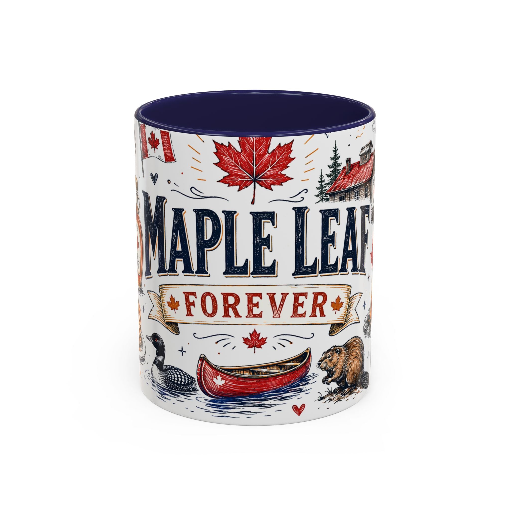 Maple Leaf Forever Coffee Mug | Canadian Pride Gift | Accent Color Ceramic 11oz 15oz